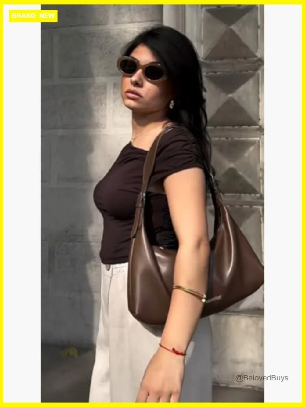 Medium Crescent Hobo Bag Shoulder Purse with Adjustable Strap